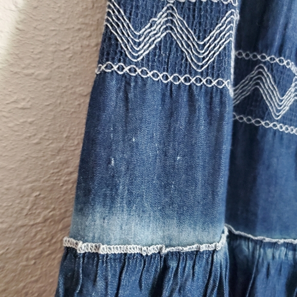 Blue Tiered Maxi Skirt - Picture 6 of 6